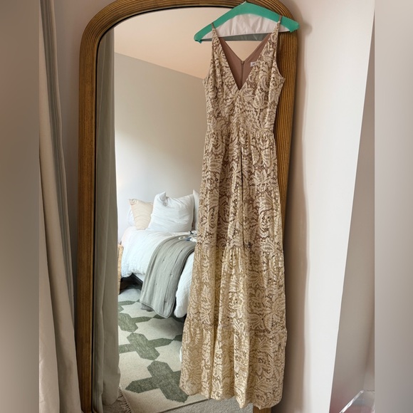 Dress the Population Cream Lace Overlay Dress - Picture 1 of 4